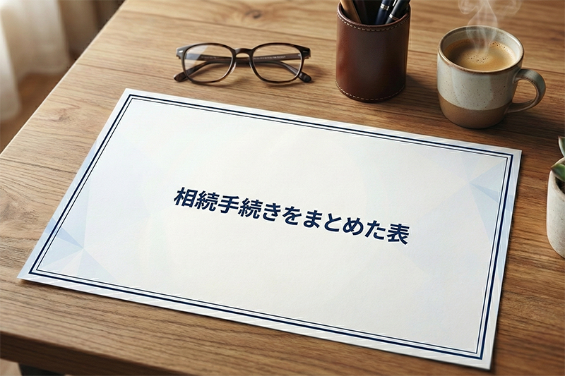 相続手続きの全体像をまとめた表